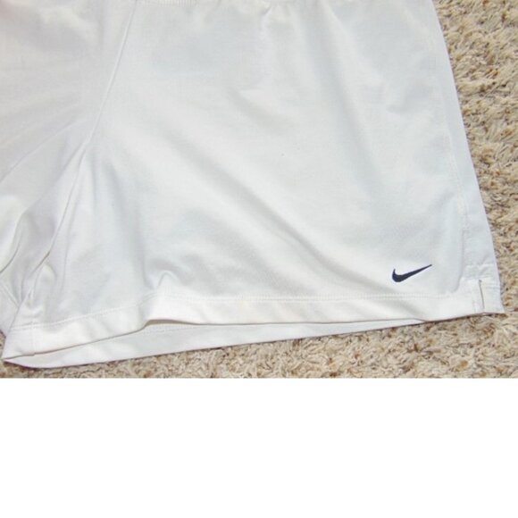 Womens Nike Running Shorts Large White Dri-Fit Elastic Waist Built in Brief - Picture 2 of 5